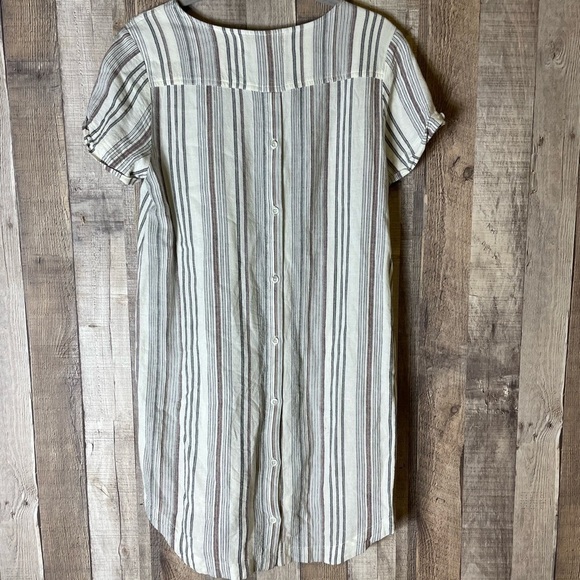 Cloth & Stone Striped Linen Blend Shift Dress - Picture 2 of 5